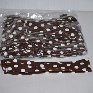Brown with White Polka Dots Stretchy Headbands 10